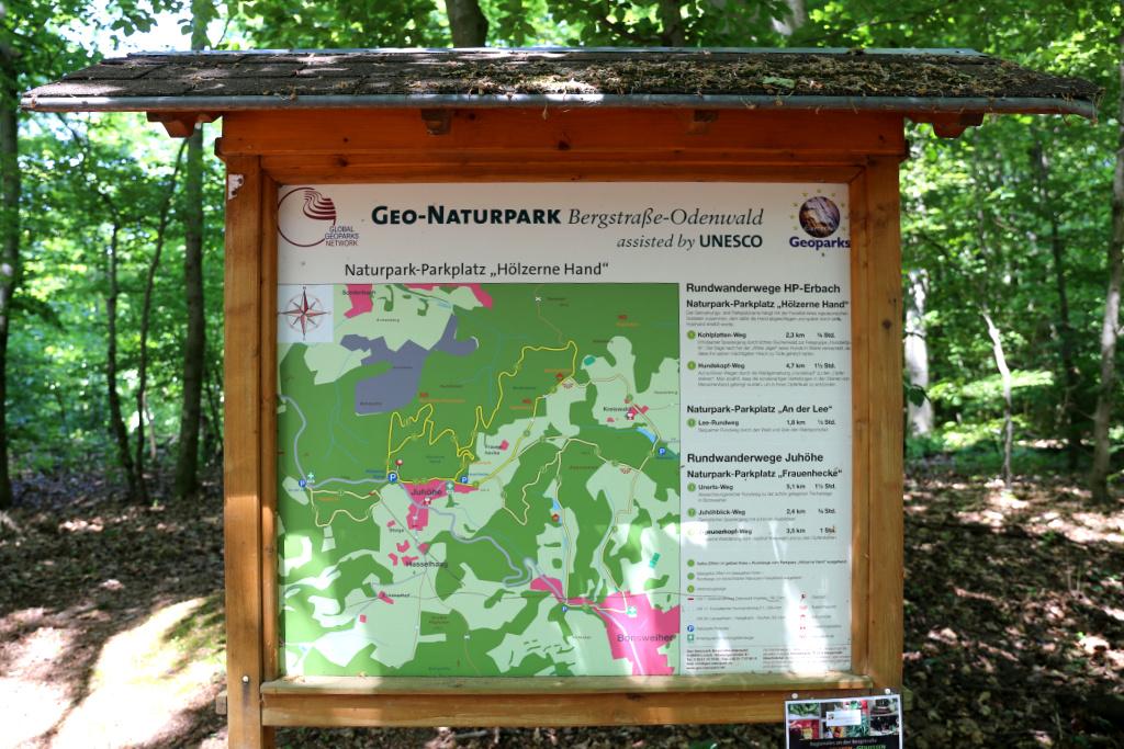 Übersichtskarte des Geo-Naturparks am Parkplatz "Hölzerne Hand"