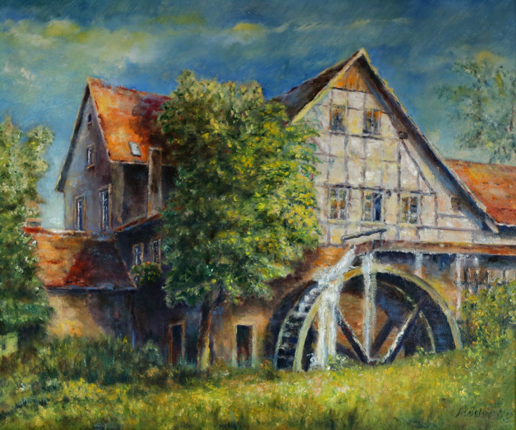 Vollrathsmühle, Gemälde von Fritz Röder